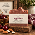 Aggieland Cherry Almond Soap by The Farmer's Wife with current vellum heart label