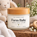 Farm Baby Gentle Baby Lotion by The Farmer's Wife in a warm farmhouse setting