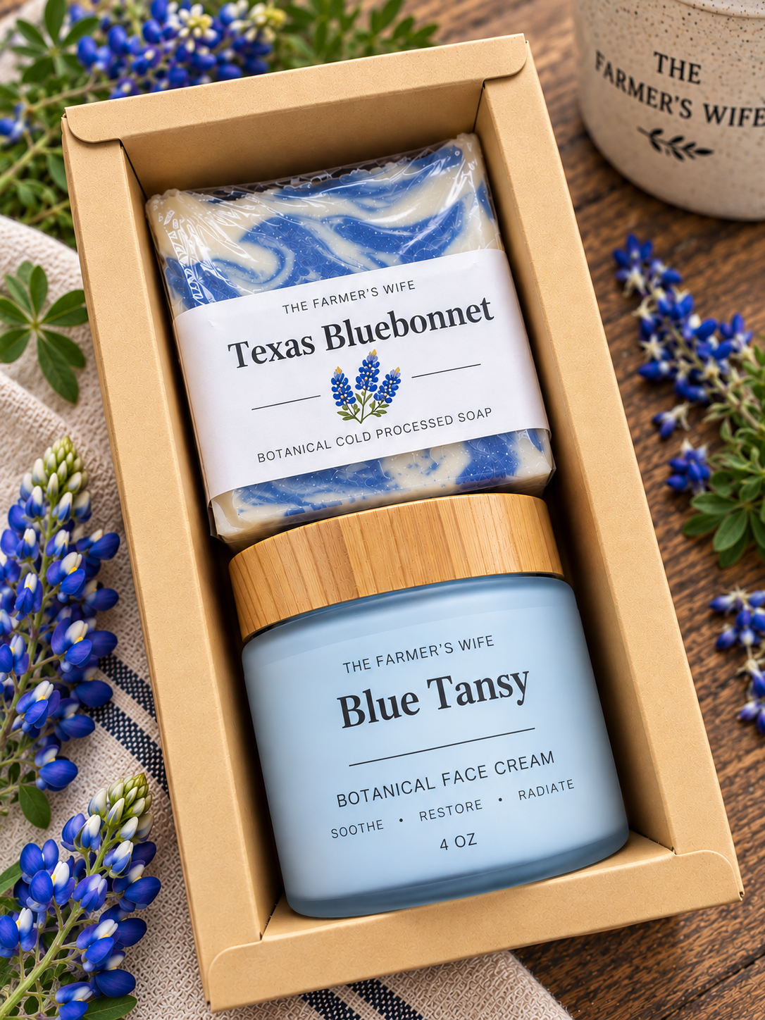 Texas Bluebonnet and Blue Tansy Duo by The Farmer's Wife